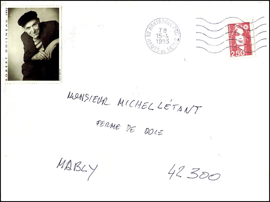 Enveloppe carte postale Robert Doisneau 